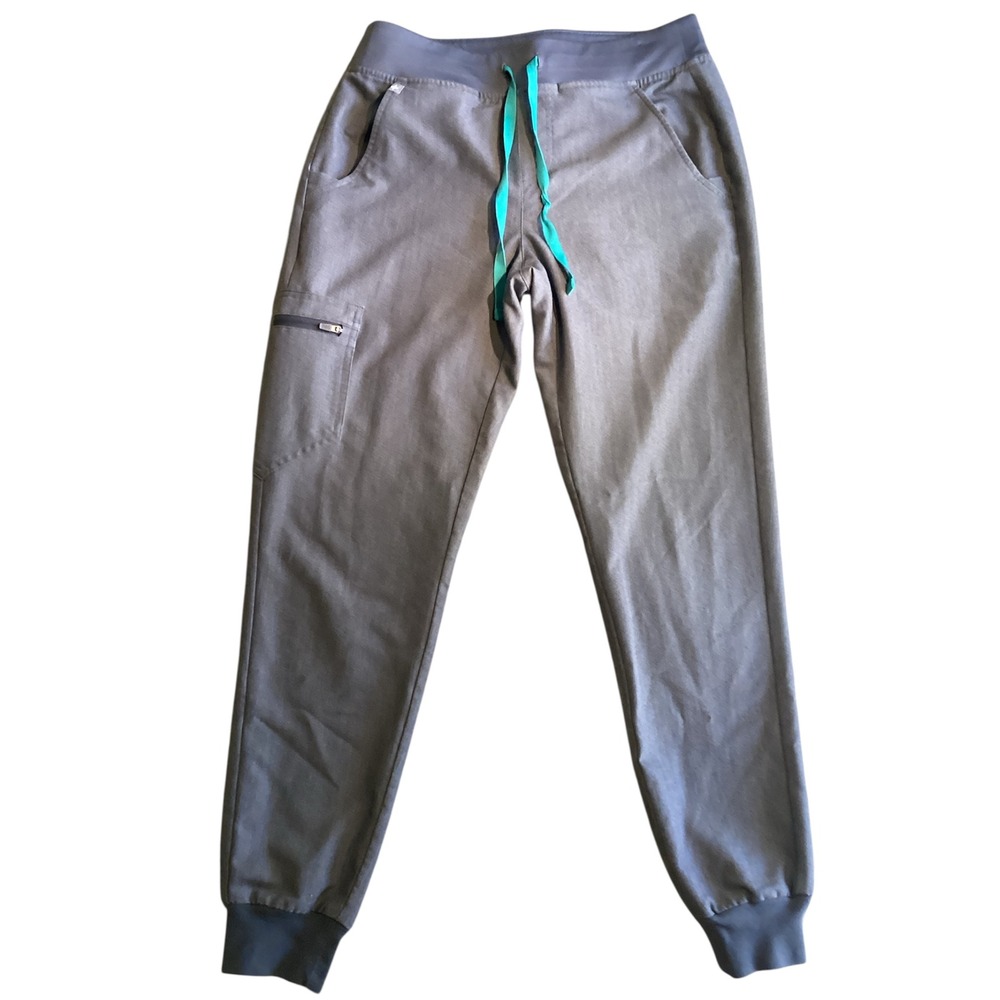 FIGS Zamora Jogger Scrub Pants Teal Drawstring Pockets Medical Small